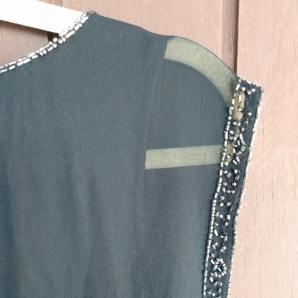 🌟J Laxmi || Black Drop Waist Beaded Cocktail Dress - Picture 11 of 11